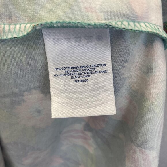 Lands End Floral Faux Wrap Dress Womens Size Small 6 8 Modal Green Colorful Knee - Picture 10 of 12